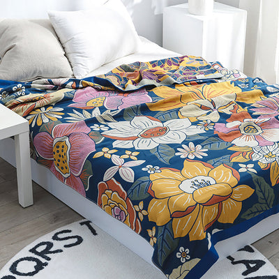Cobertor floral de algodão para o verão