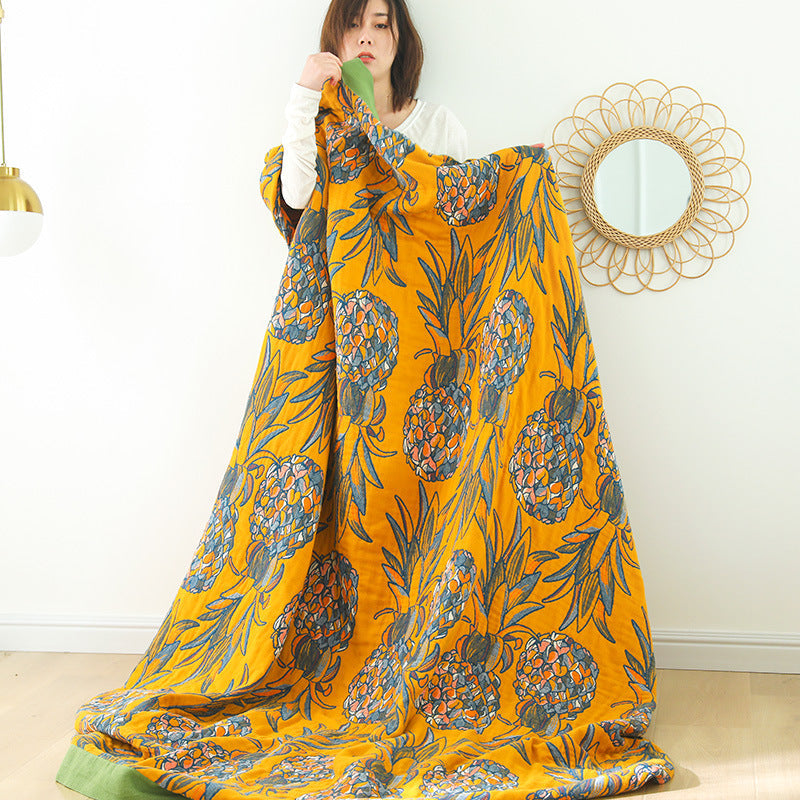 Floral Blanket 100% Cotton Sofa Summer Throw Blanket Quilt