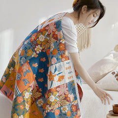 Toalha de banho de gaze de algodão puro toalha absorvente macia para uso doméstico