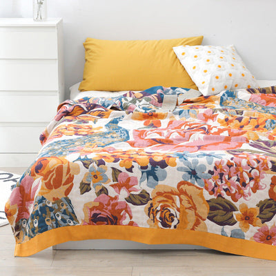 Colcha de cobertor floral para sofá 100% algodão para o verão