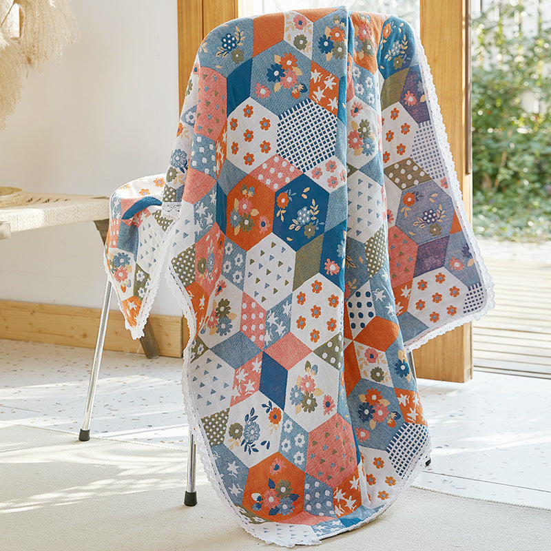 Toalha de banho de gaze de algodão puro toalha absorvente macia para uso doméstico