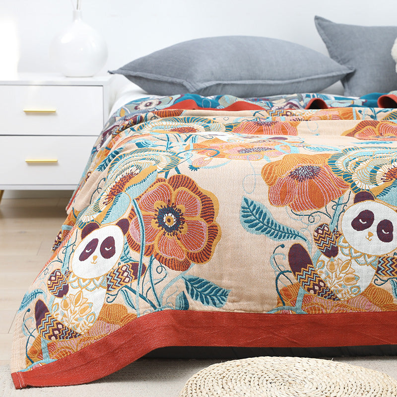 Cobertor de toalha de gaze de algodão premium único cobertor de toalha de algodão duplo