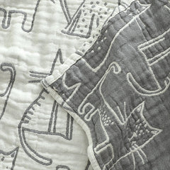 Cartoon Cotton Three-Layer Gauze Thickened Pillowcase Adult Children Student Pillowcase