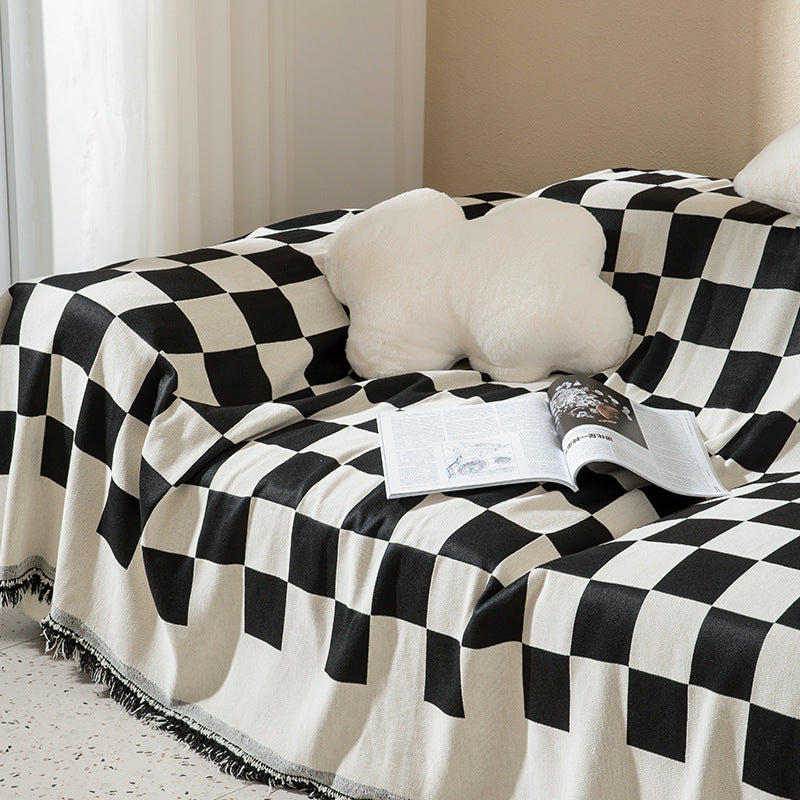 Universal Cover Checkerboard Sofa Sofa Towel Full Cover Anti Cat Scratch