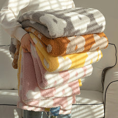 Four Season Flower Blanket Polyester Sofa Throw Blanket Quilt