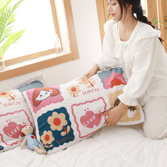 Cotton Gauze Pillowcases Towel Cartoon Soft And Comfortable