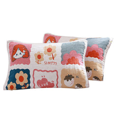 Cotton Gauze Pillowcases Towel Cartoon Soft And Comfortable