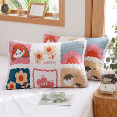 Cotton Gauze Pillowcases Towel Cartoon Soft And Comfortable