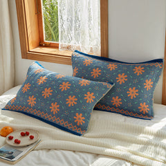 2 Pieces Bohemia Floral Cotton Breathable 100% Cotton Sofa Throw Pillowcase