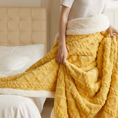 Polyester Soft Solid Sofa Throw Blanket