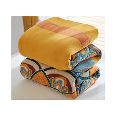 Four Layers Gauze Floral 100% Cotton Sofa Autumn Throw Blanket Quilt