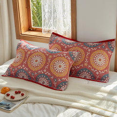 2 Pieces Bohemia Floral Cotton Breathable 100% Cotton Sofa Throw Pillowcase