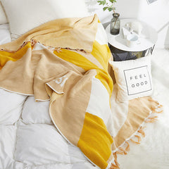 Tassel Knit Four Seasons 100% Cotton Sofa Nap Blanket