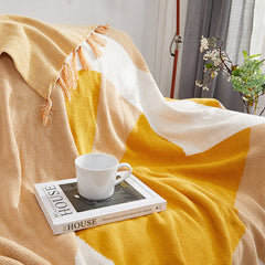 Tassel Knit Four Seasons 100% Cotton Sofa Nap Blanket