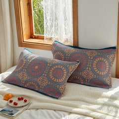 2 Pieces Bohemia Floral Cotton Breathable 100% Cotton Sofa Throw Pillowcase