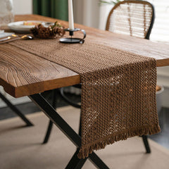 Solid Color Woven Natural Material Table Flag