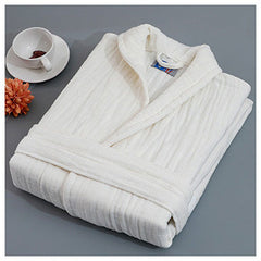 Breathable Cotton Gauze Couples Long Sleeve Autumn Winter Warm Bathrobe Absorbent Bathrobe Robe