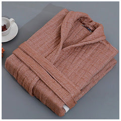 Breathable Cotton Gauze Couples Long Sleeve Autumn Winter Warm Bathrobe Absorbent Bathrobe Robe