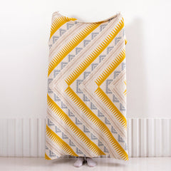 Geometry Knit Four Seasons 100% Cotton Sofa Nap Blanket