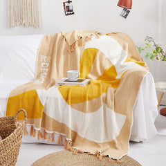 Tassel Knit Four Seasons 100% Cotton Sofa Nap Blanket