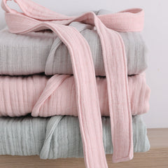 Breathable Cotton Gauze Couples Long Sleeve Autumn Winter Warm Bathrobe Absorbent Bathrobe Robe