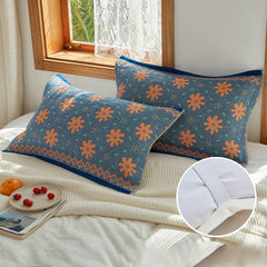 Cotton Gauze Breathable 100% Cotton Sofa Throw Floral Pillowcase