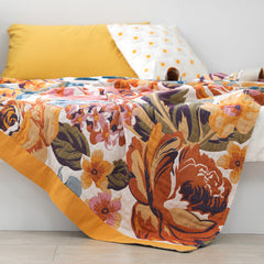 Floral Nap 100% Cotton Sofa Throw Blanket Quilt For Summer