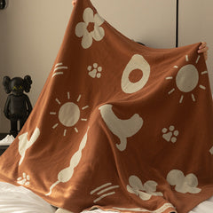 Fruit Prints 100% Cotton Children Four Summer Nap Blanket