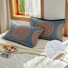 Cotton Gauze Breathable 100% Cotton Sofa Throw Floral Pillowcase